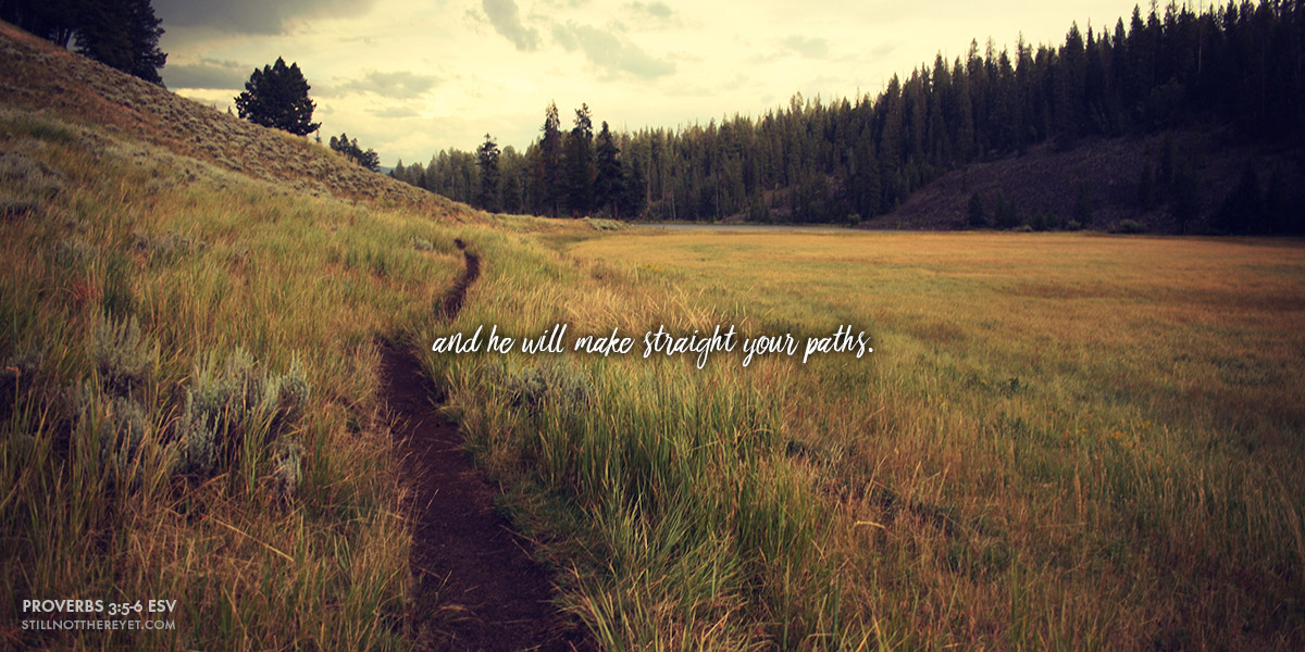and he will make straight your paths. (Proverbs 3:5-6 ESV)